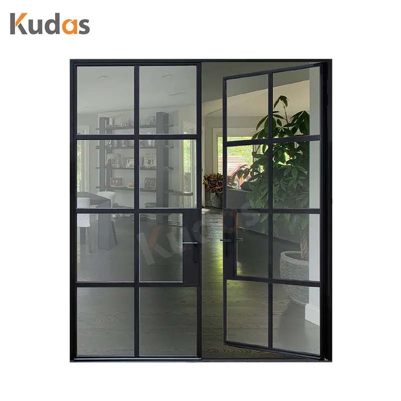 Security swing entrance exterior wrought iron door for houses