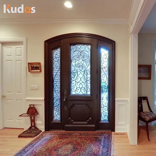 Customized Front Exterior Swing Door Wooden Doors with Sealing Strips