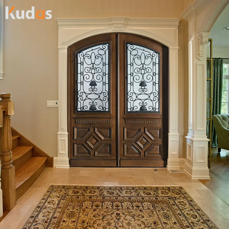 Customized Front Exterior Swing Door Wooden Doors with Sealing Strips