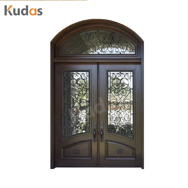 Customized Front Exterior Swing Door Wooden Doors with Sealing Strips