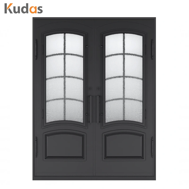 Home Wrought Iron Steel Metal Entry Double Cast Iron Door