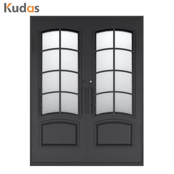 Home Wrought Iron Steel Metal Entry Double Cast Iron Door
