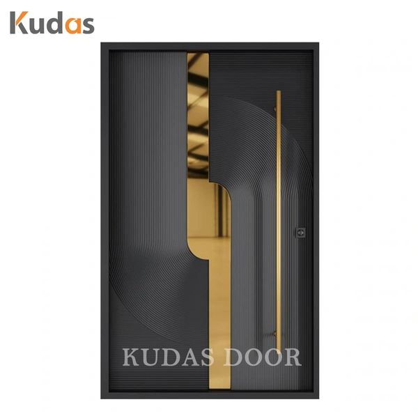 Front Cast Aluminum Metal Safety Security Steel Wooden Door
