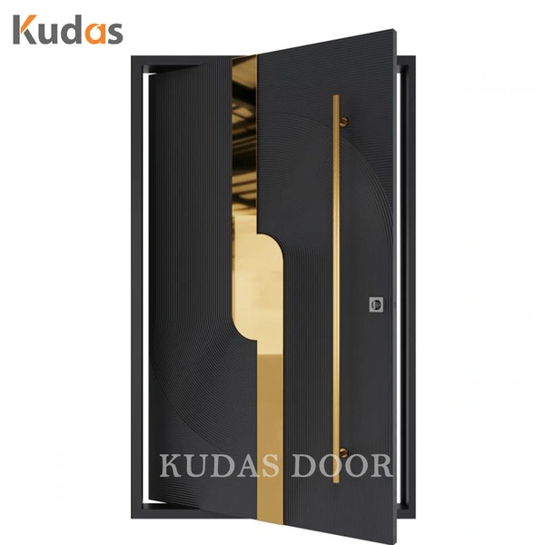 Front Cast Aluminum Metal Safety Security Steel Wooden Door