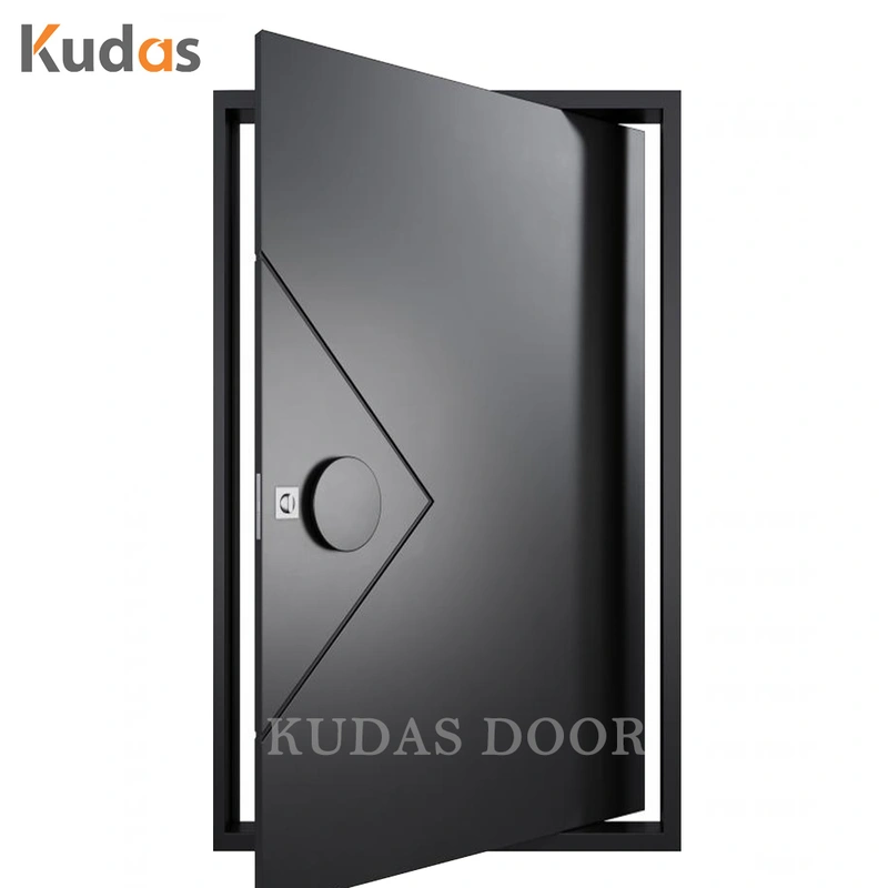 Entrance Security Metal Stainless Steel Modern Wooden Pivot Door