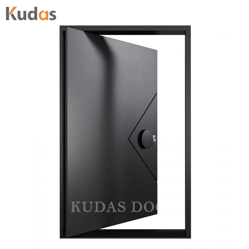 Entrance Security Metal Stainless Steel Modern Wooden Pivot Door