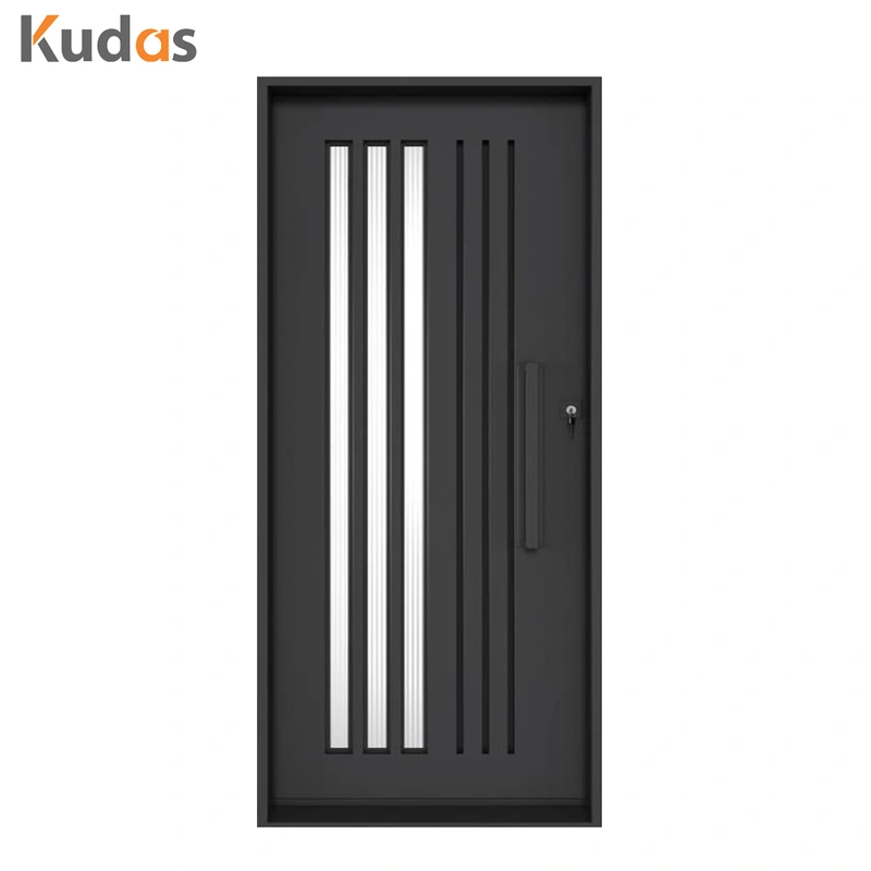 باب الأمان الرئيسي الأمامي للمدخل الخارجي السكني الحديث
