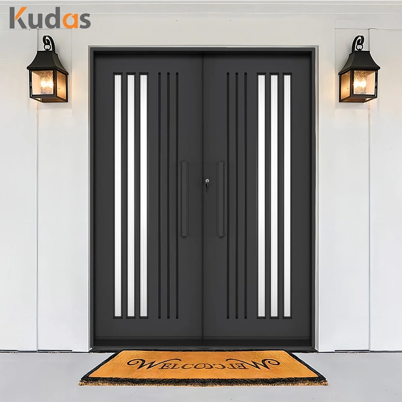 باب الأمان الرئيسي الأمامي للمدخل الخارجي السكني الحديث