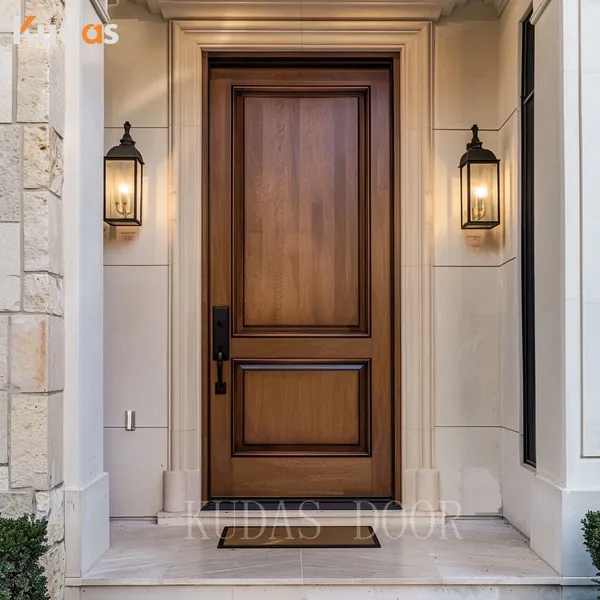 Solid Rubber Wood Main Exterior Entrance Pivot Entry Door