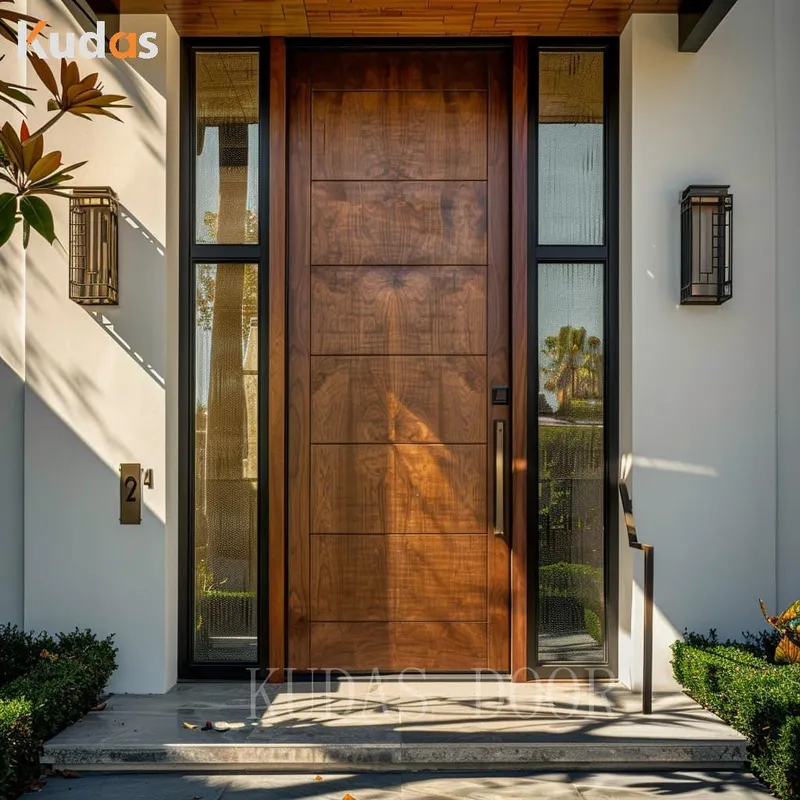 Solid Wood Exterior Pivot Glass Door Solid Exterior Entrance Door