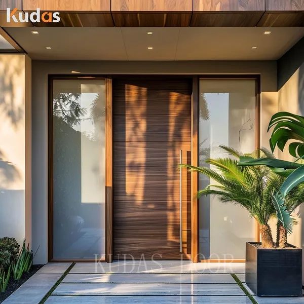 Waterproof Flush Timber Teak Mahogany Plain Solid Wooden Door