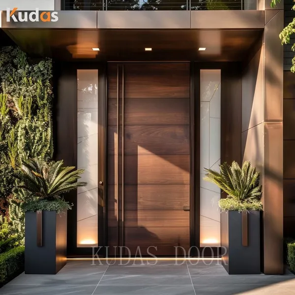 Solid Wood Entry Wooden Main Pivot Entrance Front Doors For Houses