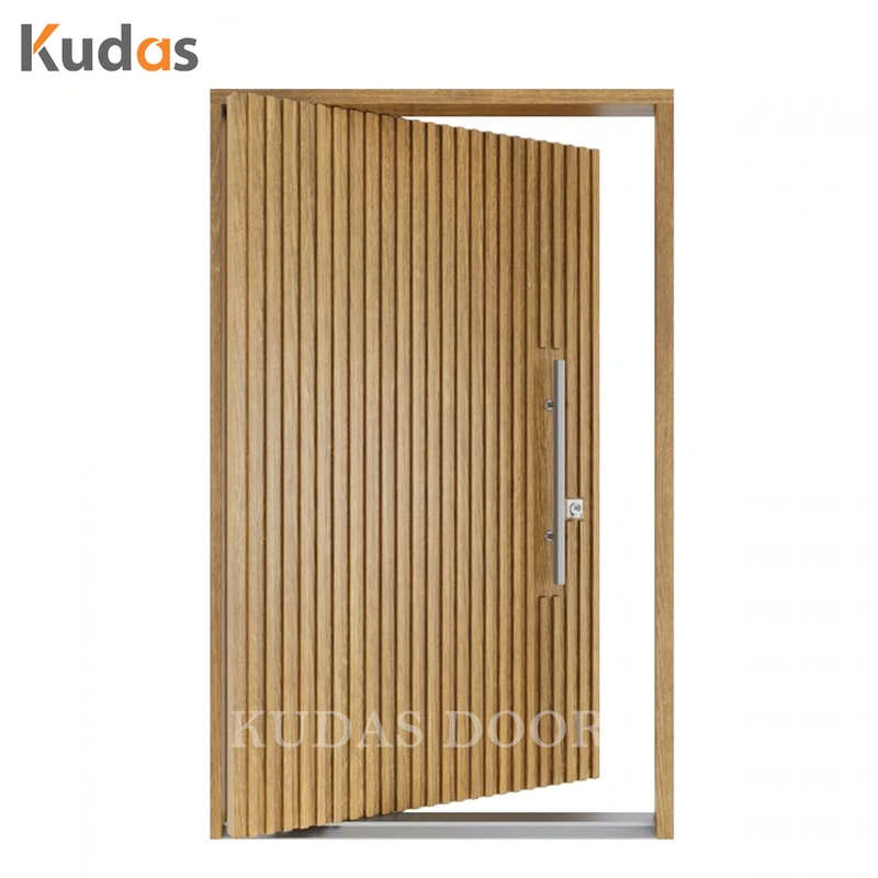 Waterproof Exterior Front Entrance American Oak Solid Wooden Pivot Entry Door