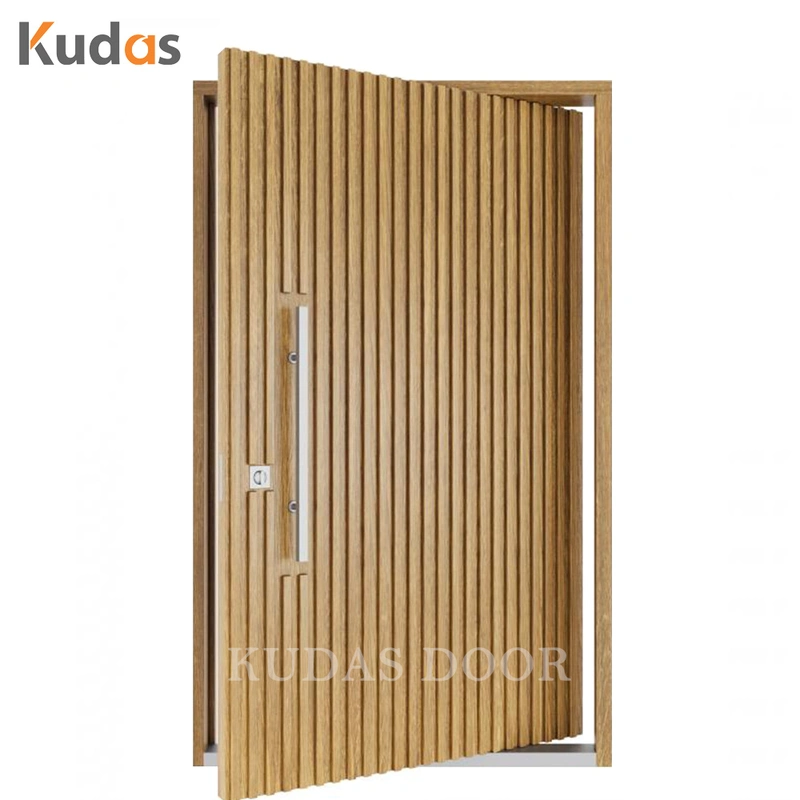 Waterproof Exterior Front Entrance American Oak Solid Wooden Pivot Entry Door