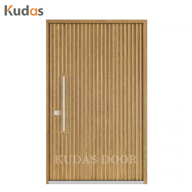 Waterproof Exterior Front Entrance American Oak Solid Wooden Pivot Entry Door