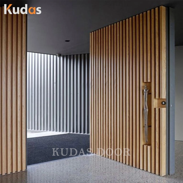 Waterproof Exterior Front Entrance American Oak Solid Wooden Pivot Entry Door