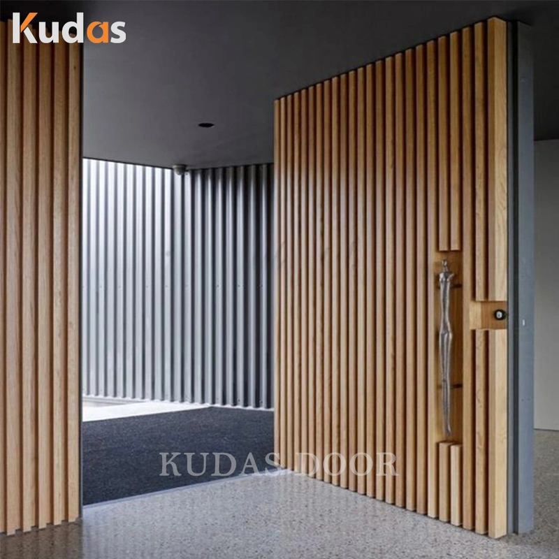 Waterproof Exterior Front Entrance American Oak Solid Wooden Pivot Entry Door