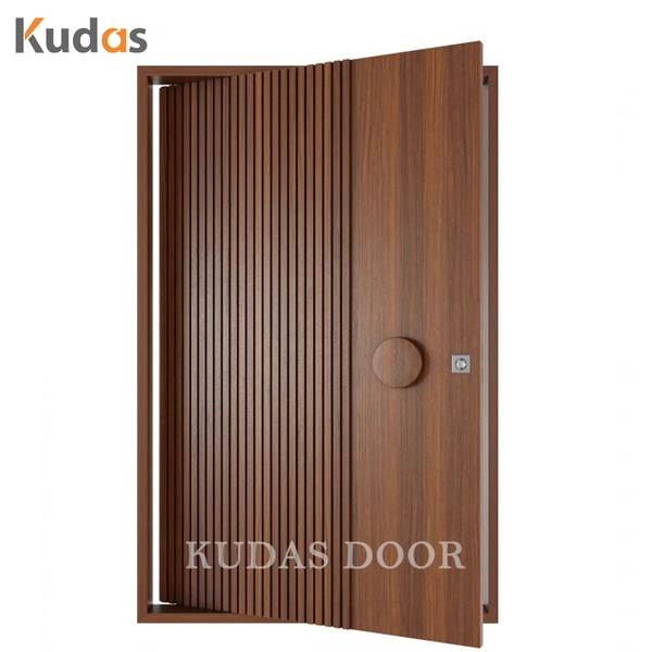 Modern Front Entrance Exterior Solid Wooden Pivot Entry Door for Villa