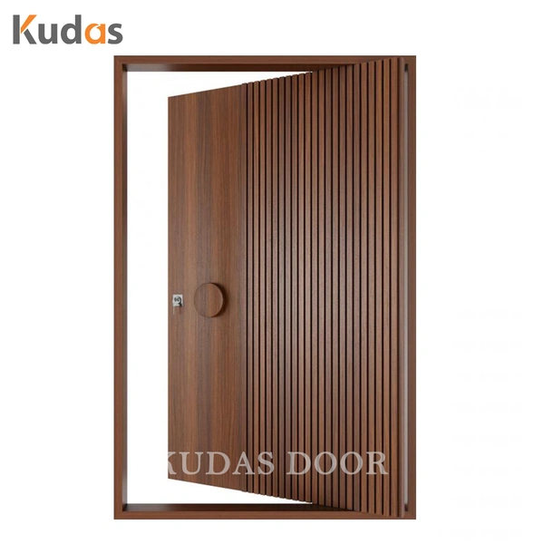 Modern Front Entrance Exterior Solid Wooden Pivot Entry Door for Villa