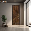 Solid Core Wooden Grain Design Interior Room Prehung Wood Door