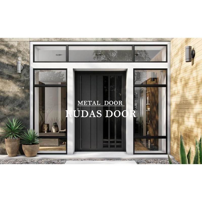 Modern Factory Entry Door Front Entry Steel Metal Exterior Door