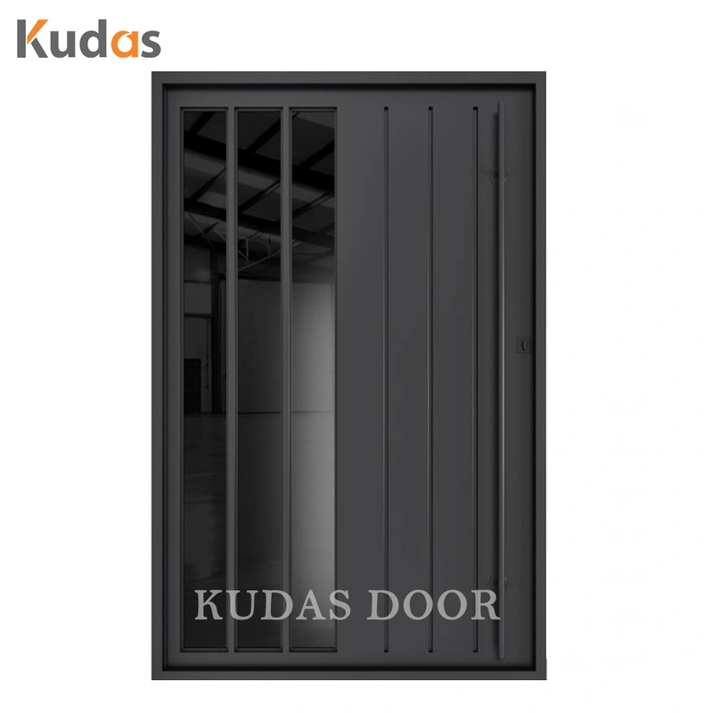 Modern Factory Entry Door Front Entry Steel Metal Exterior Door