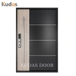 Black Color Front Entry Stainless Steel Main Swing Door