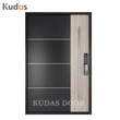 Black Color Front Entry Stainless Steel Main Swing Door