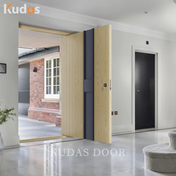 Main Double Gate Entrance Security Front Wooden Exterior Pivot Door