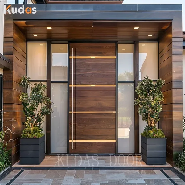 Modern Main Timber Main Security Waterproof Solid Wooden Door