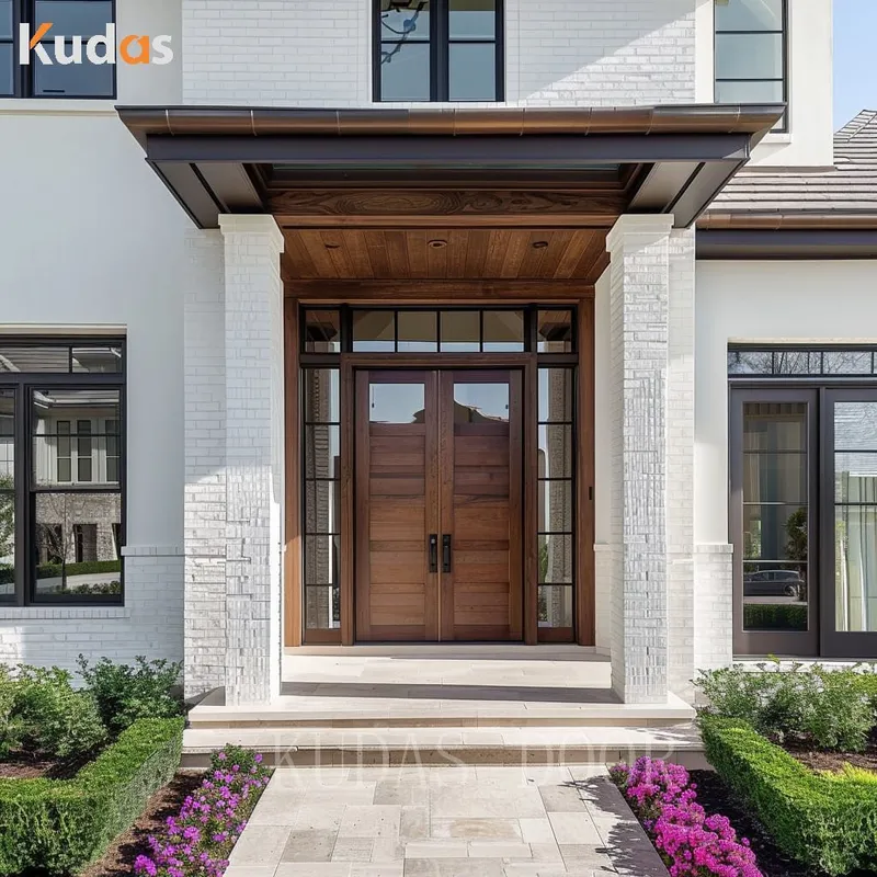 Front Main Exterior Doors External Wooden Black Timber Entry Door