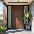 Front Main Exterior Doors External Wooden Black Timber Entry Door