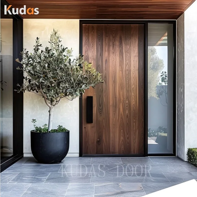 Front Main Exterior Doors External Wooden Black Timber Entry Door