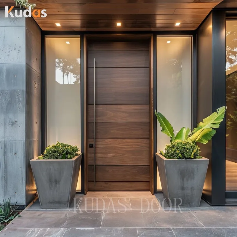 Front Main Exterior Doors External Wooden Black Timber Entry Door