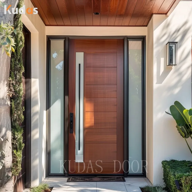 Luxury Front Door Wood Timber Pivot Door Solid Core Wooden Door