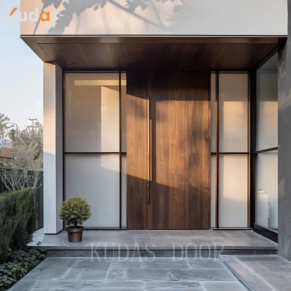 Veneer Solid Wooden Timber Door Modern Walnut Solid Wood Doors Designs