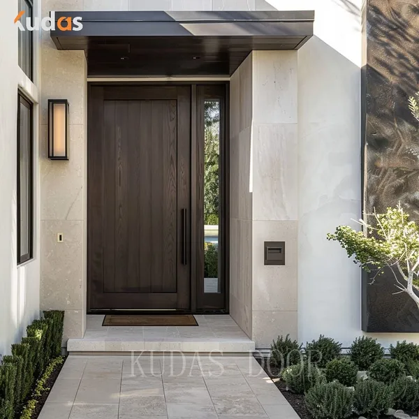 Apartment Exterior Entry Teak Solid Wood Main Front Door Designs