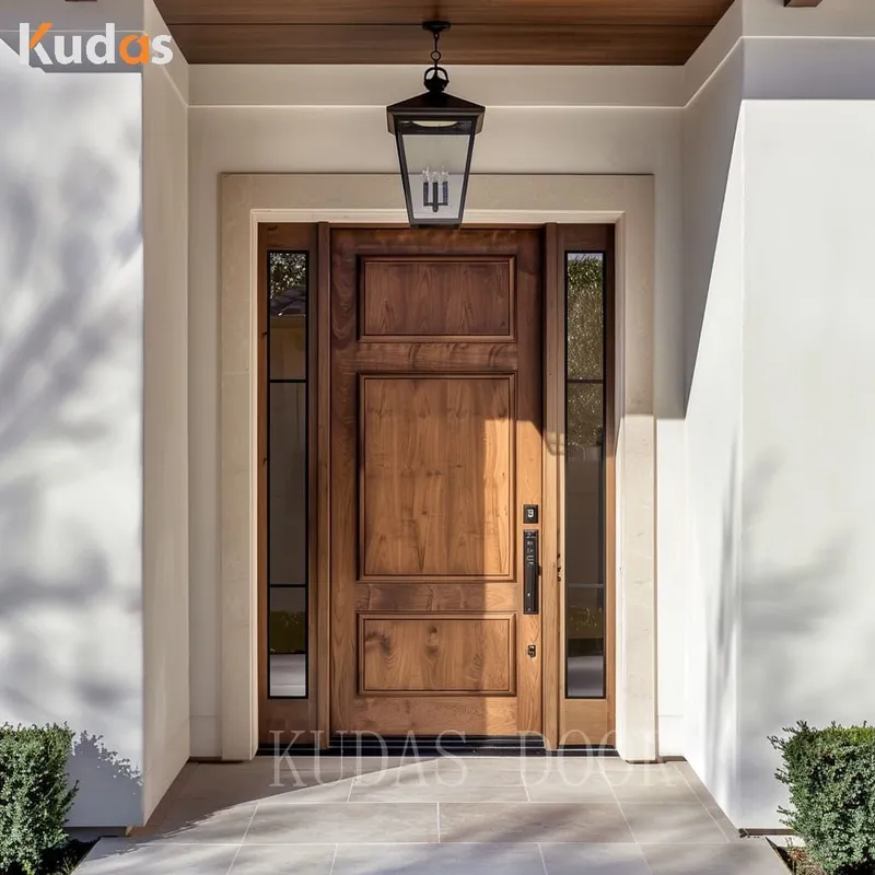  Luxury Double Wooden Main Door Design with Glass Window
