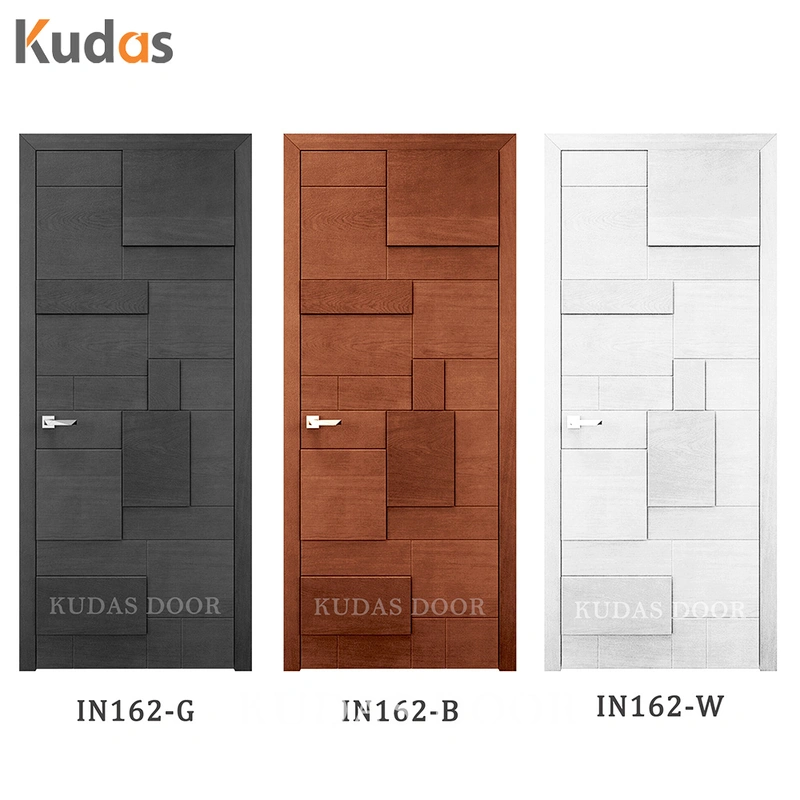 Modern Customized Interior Exterior MDF 3D Wooden Black Wooden Door