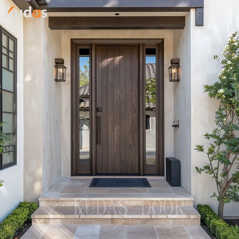 Contemporary Solid Wood Entry Main Entrance Wooden Front Doors