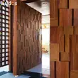 Solid Wood 3D Natural Wooden Pattern Mosaic Exterior Front Entry Doors