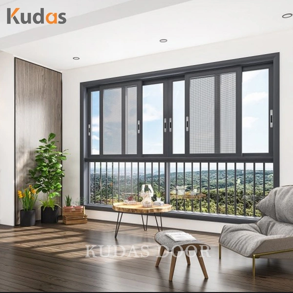 Waterproof Aluminum Window 3track Double Glazed Custom Sliding Windows