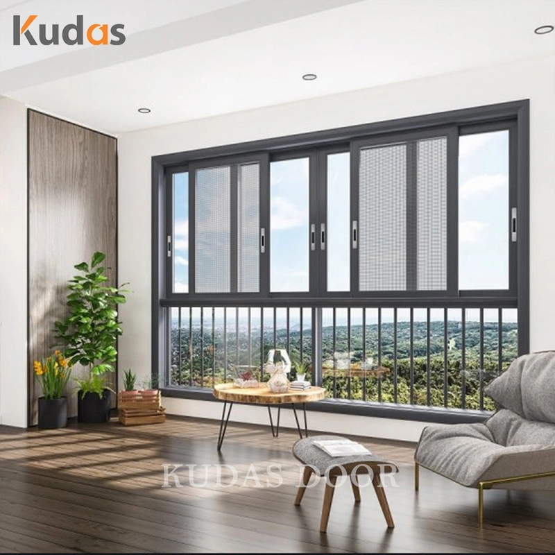 Waterproof Aluminum Window 3track Double Glazed Custom Sliding Windows