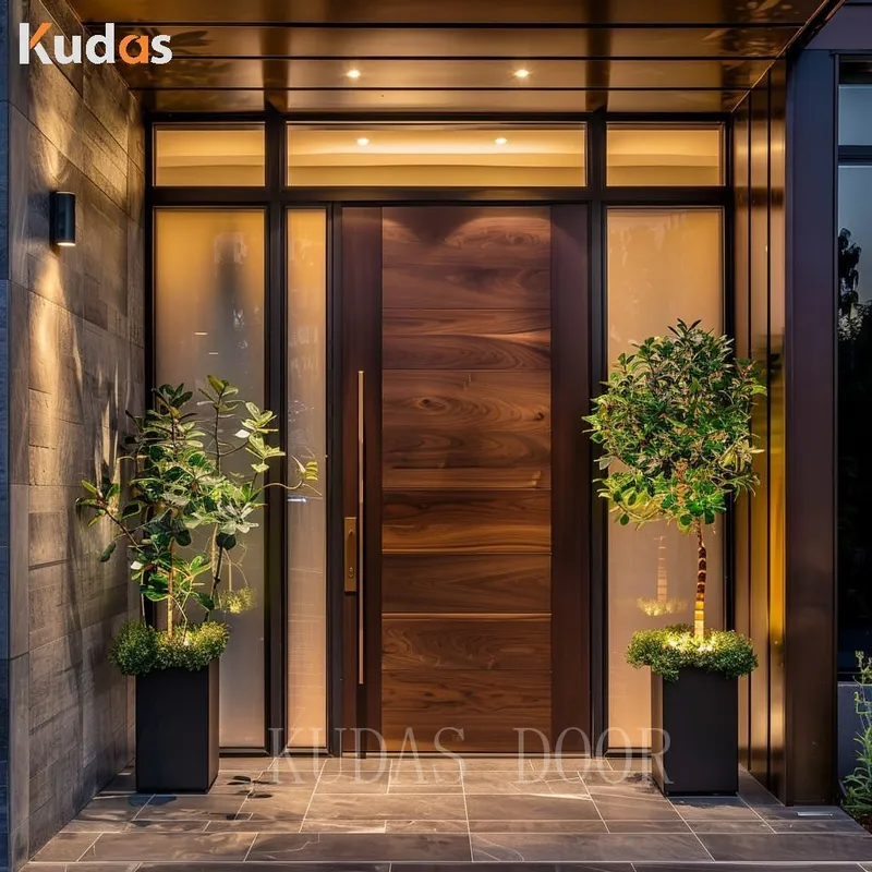 External Exterior Front Double Door Main Exterior Ash Solid Wood Door