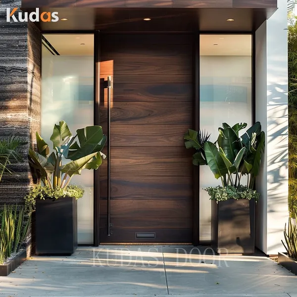 America Front Designs with Solid Wooden Materials Wood Pivot Door