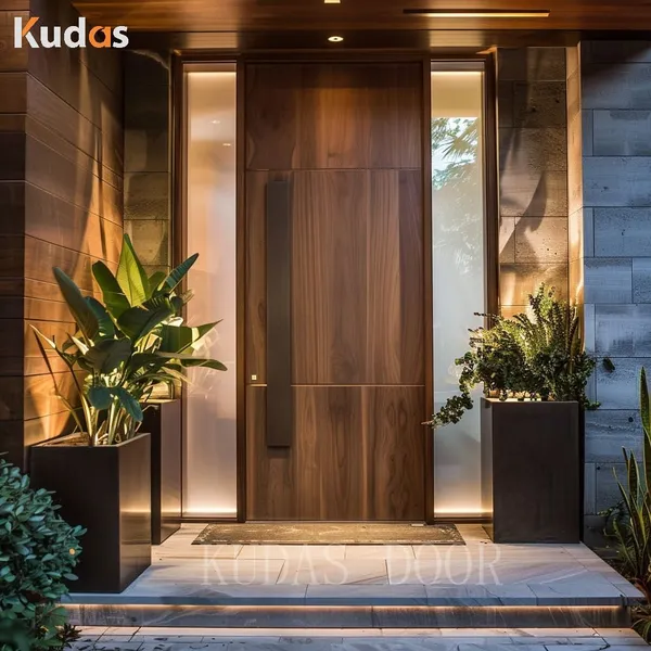 Villa Luxury Solid Wood Entry Modern Timber Front Entrance Pivot Door