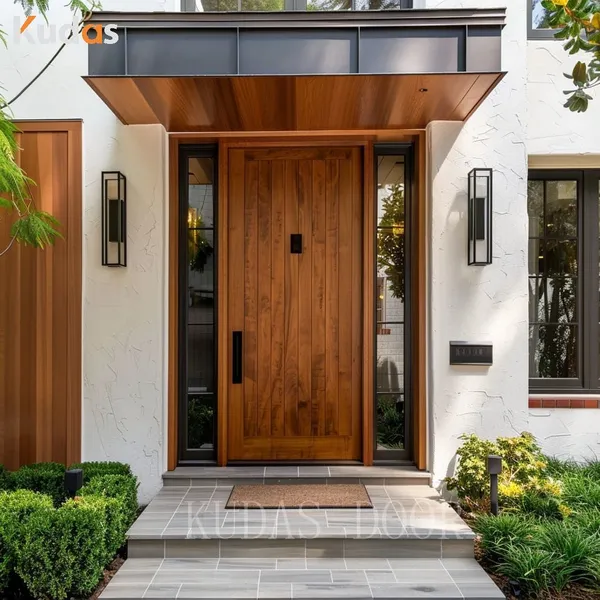 Exterior Luxury Solid Timber Metal Wooden Pivot Entry Front Doors