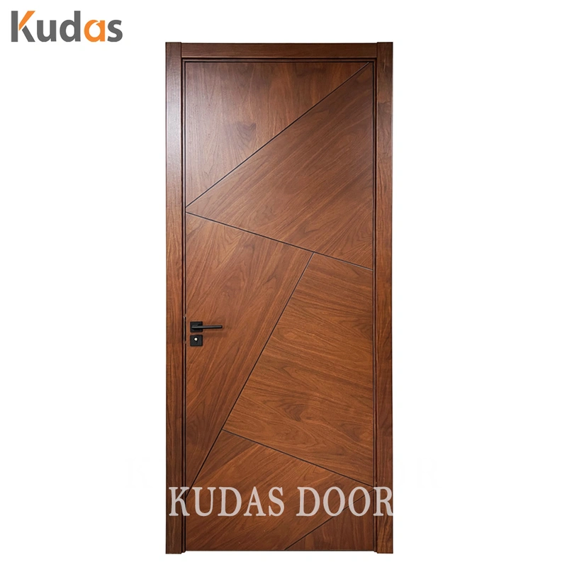 Modern Internal Waterproof Room Home Solid Wooden Veneer Interior Door