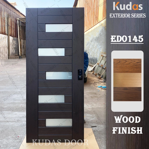 Waterproof Solid Wood Front Door Main Entrance Wooden Doors With Glass