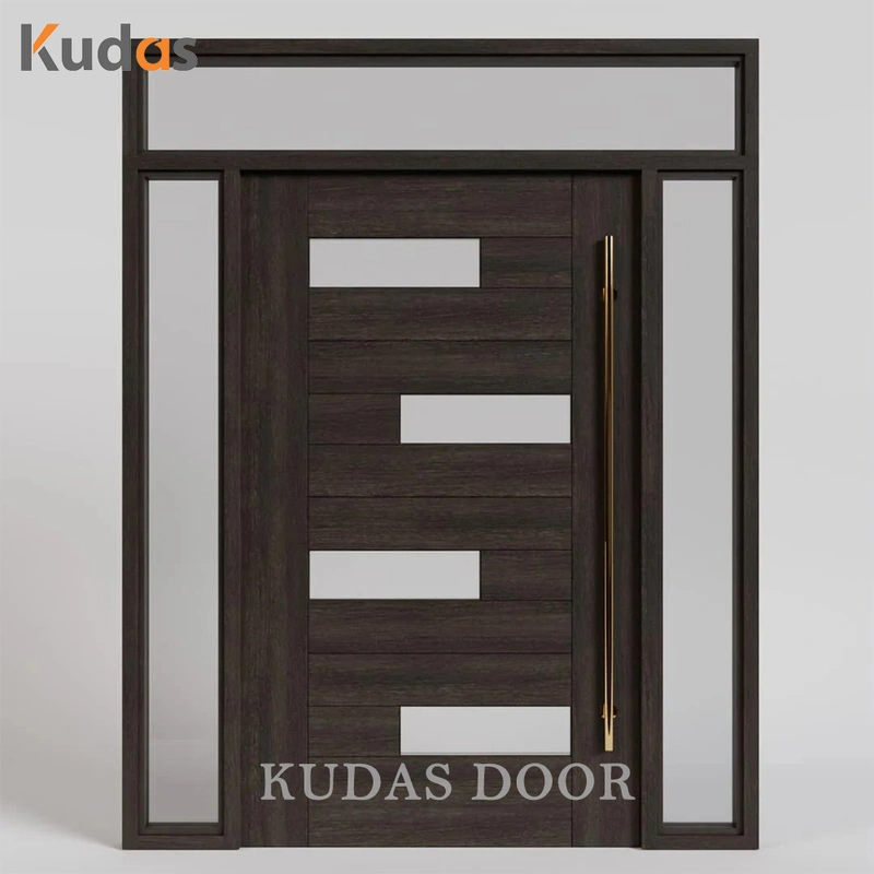 Waterproof Solid Wood Front Door Main Entrance Wooden Doors With Glass